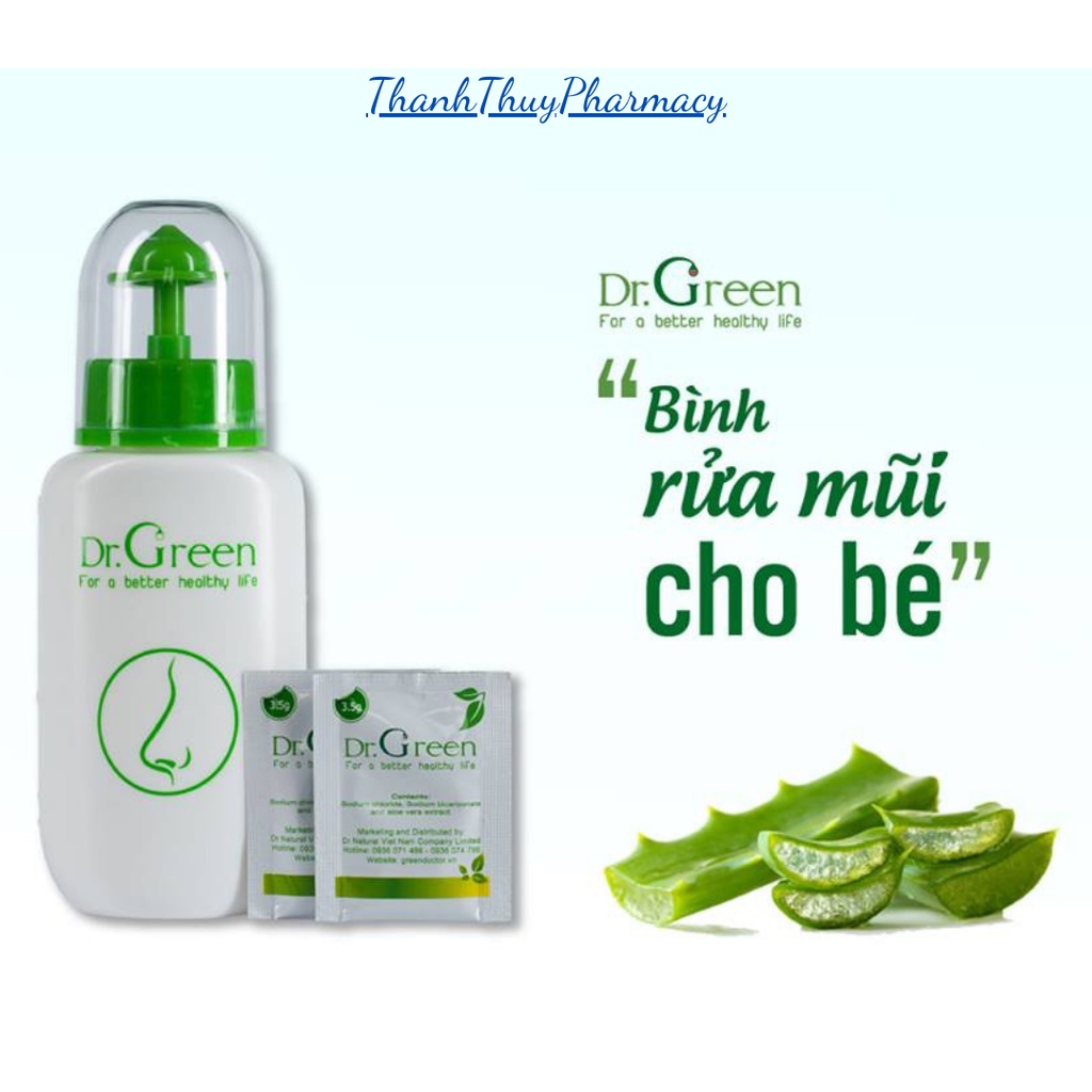 Muối Biển Nha Đam Dr.Green [Hộp 30 Gói] Rửa Mũi Cho Bé Và Người Lớn| Hiệu Quả Với Vm Mũi Dị Ứng, Vm Mũi Xoang