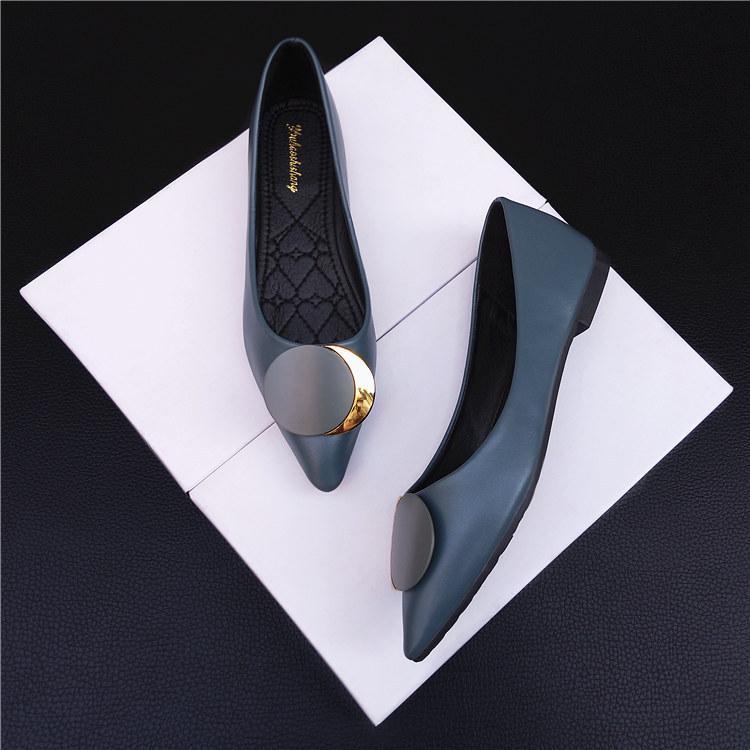 Giày Búp Bê Da Mềm Mũi Nhọn Có Size Lớn 32-44 Cao Cấp Thời Trang Dành Cho Nữ