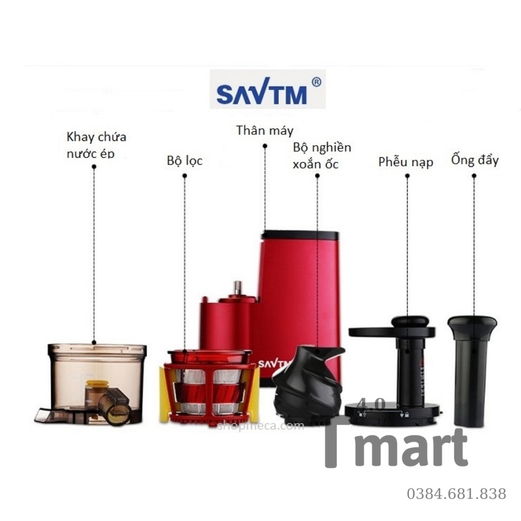 Máy ép chậm trái cây rau củ SAVTM ĐỜI MỜI NHẤT máy xay hoa quả ép chậm siêu bền - Bmart4.0