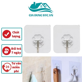 Móc dính tường trong suốt Gia dụng BTC - Móc dính tường trên mọi bề mặt gỗ, gạch men, kính