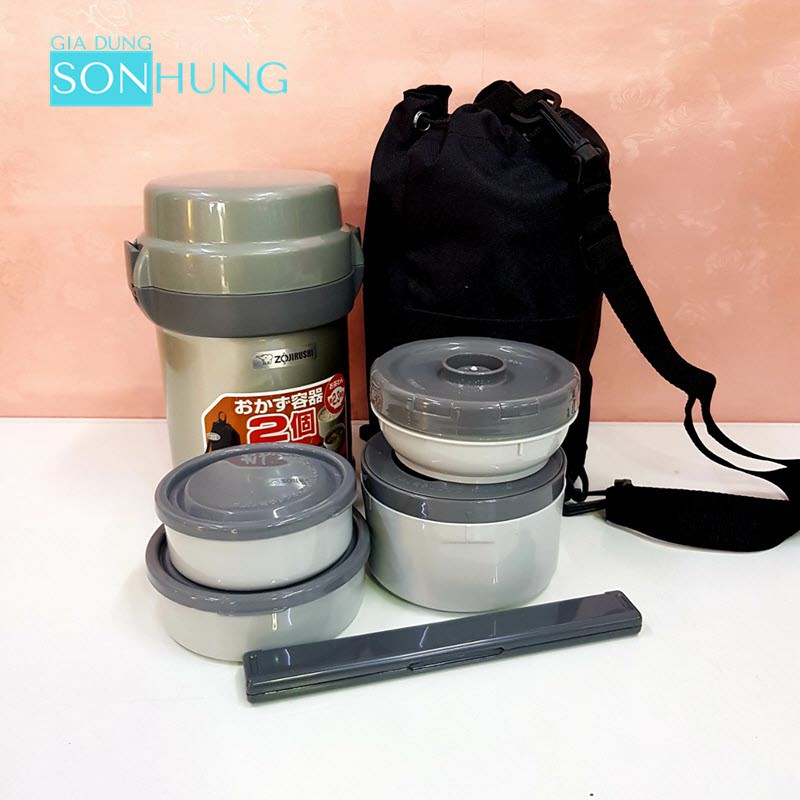 Hộp cơm giữ nhiệt 4 ngăn Zojirushi SL-JAF14-SA dung tích 1.3 lít  nhập khẩu Thái Lan