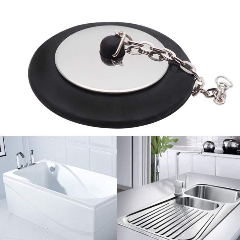 Nút chặn lỗ thoát nước bồn tắm bằng cao su có sợi xích tiện lợi