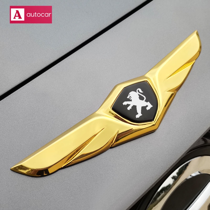 Miếng Dán Trang Trí Hình Logo Cánh Thiên Thần Dành Cho Xe Hơi Peugeot 2008 207 208 406 408 3008
