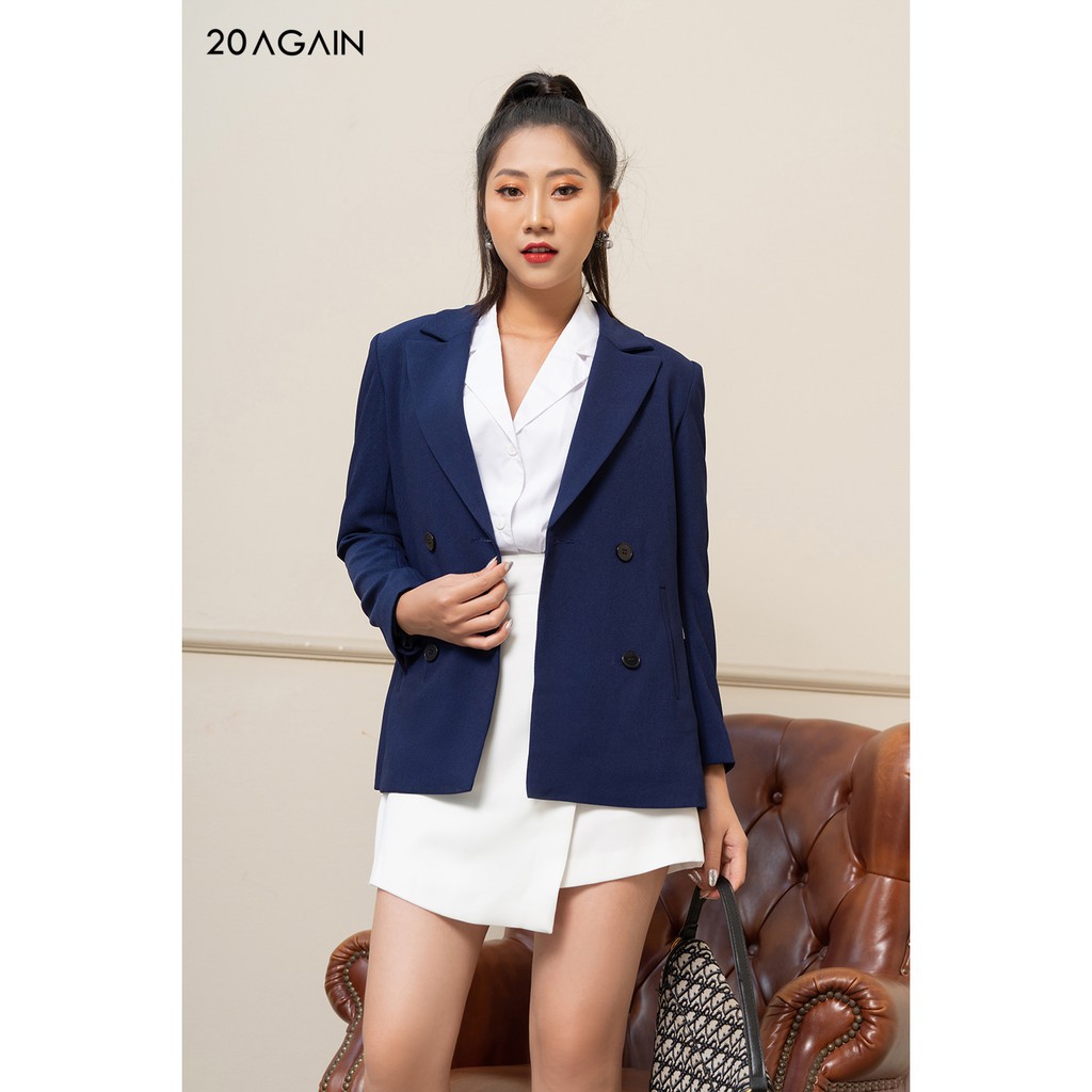 [Mã FAMALLT5 giảm 15% đơn 150k] Áo Vest dài cổ bẻ ve VDA1056 20Again | BigBuy360 - bigbuy360.vn