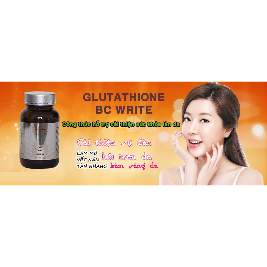 Glutathione BC White - Viên uống trắng da, mờ nám và tàn nhang (Lọ 30 viên)