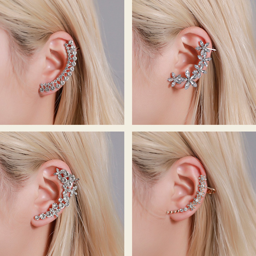 Đôi Bông Tai Họa Tiết Hoa Và Bướm Đính Đá Cho Nữ