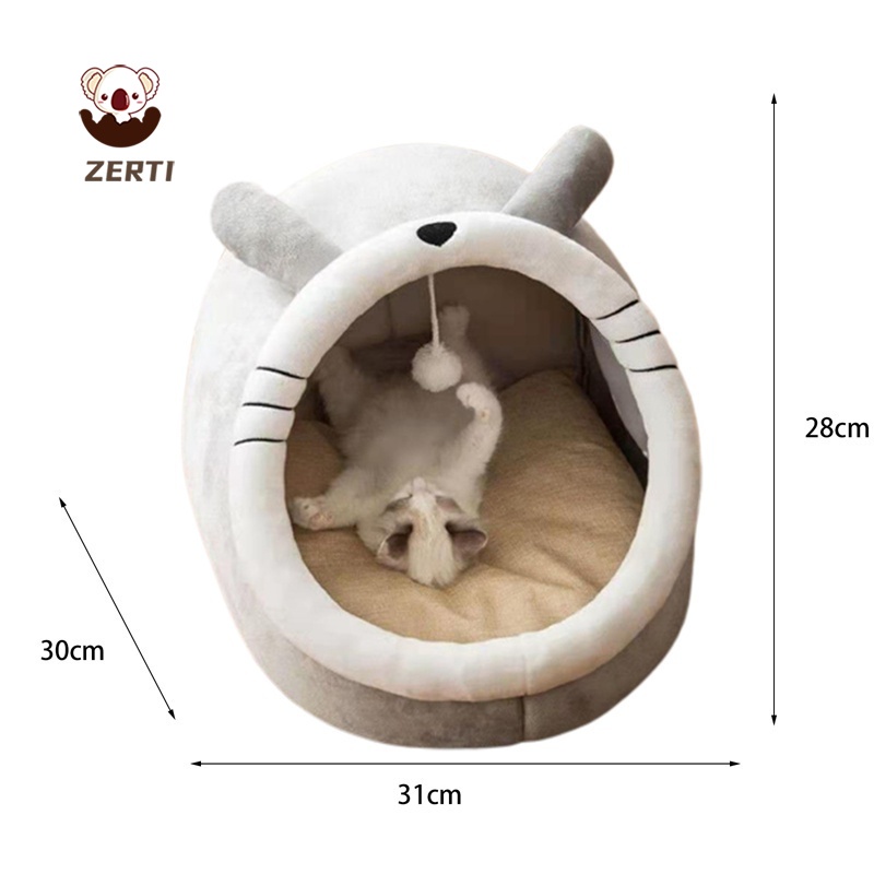 Giường cho mèo Zerti mềm mại, ấm áp và thiết kế dễ thương Giường cho thú cưng nhà thú cưng