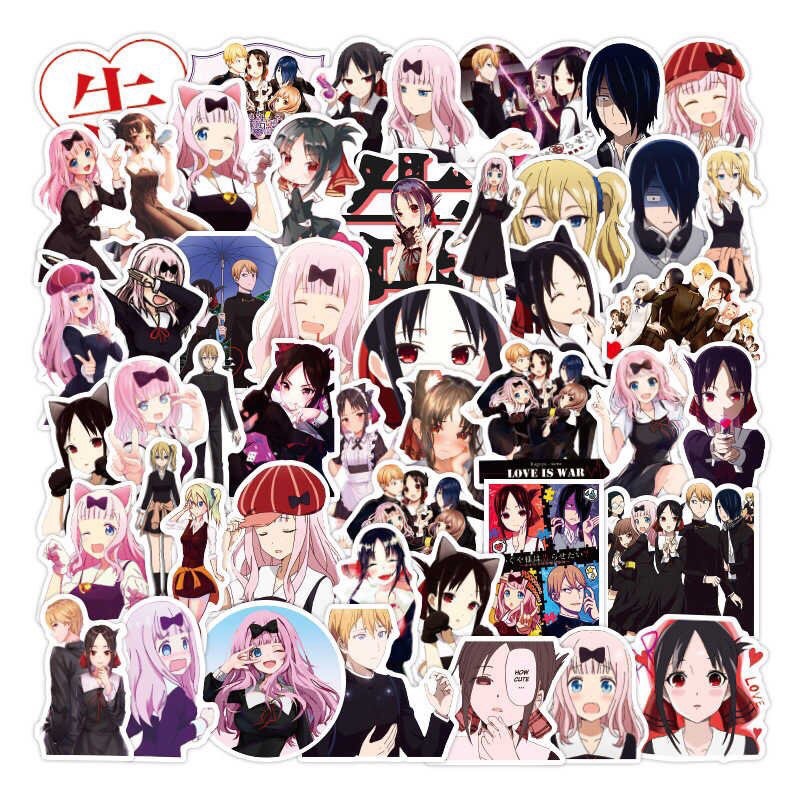 set 30-50 sticker Kaguya-sama Love Is war ép lụa bóc dán