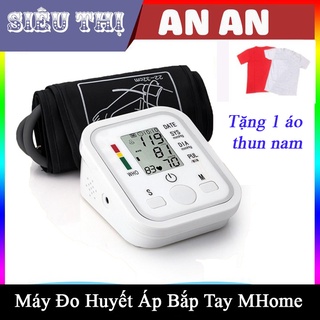 Máy Đo Huyết Áp Bắp Tay Điện Tử MHOME Công Nghệ Nhật Bản tặng 1 áo thun nam