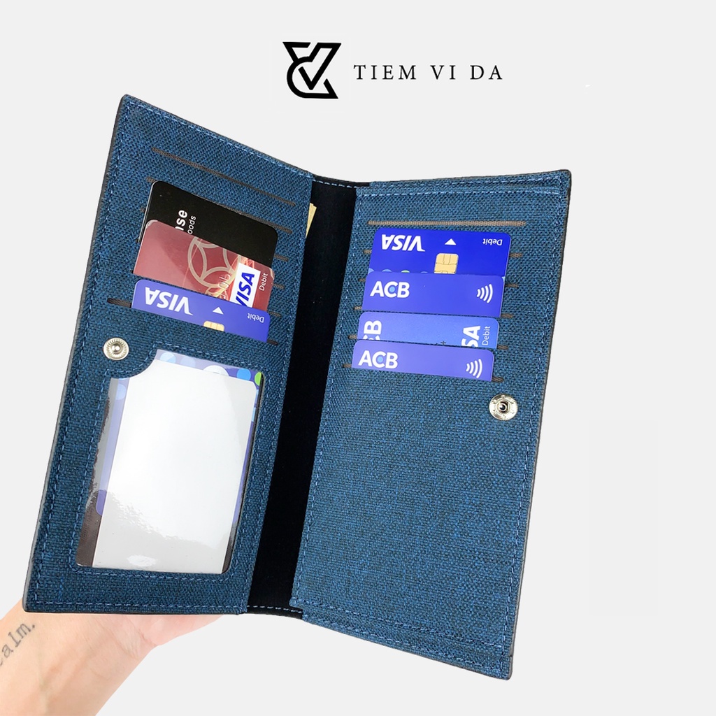Ví dài nam cầm tay nhiều ngăn cao cấp bóp nam thời trang chất liệu canvas siêu bền đẹp v1126
