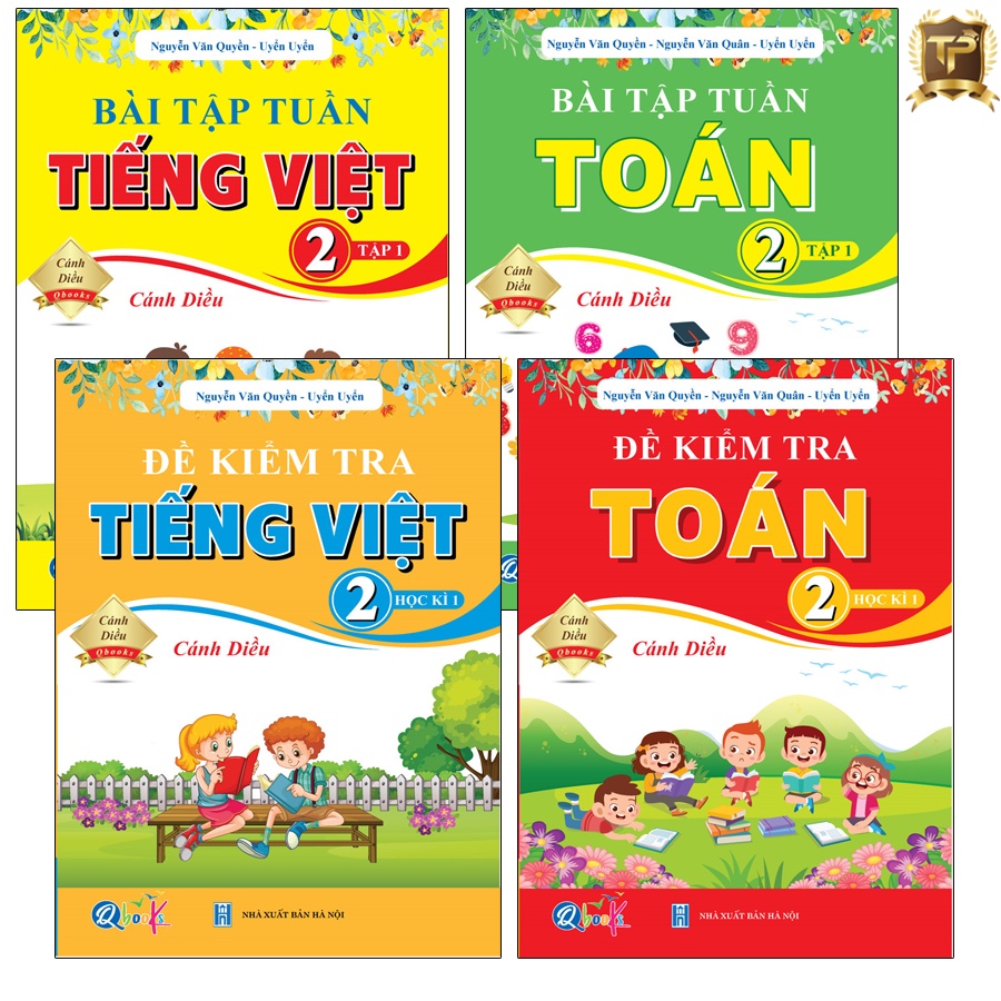 Sách - Combo Bài Tập Tuần và Đề Kiểm Tra lớp 2 - Cánh Diều Toán và Tiếng Việt Học kì 1 (4 cuốn)