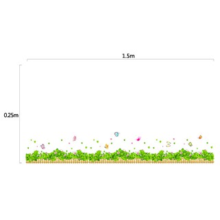 Decal dán tường vườn hoa cỏ 3 lá