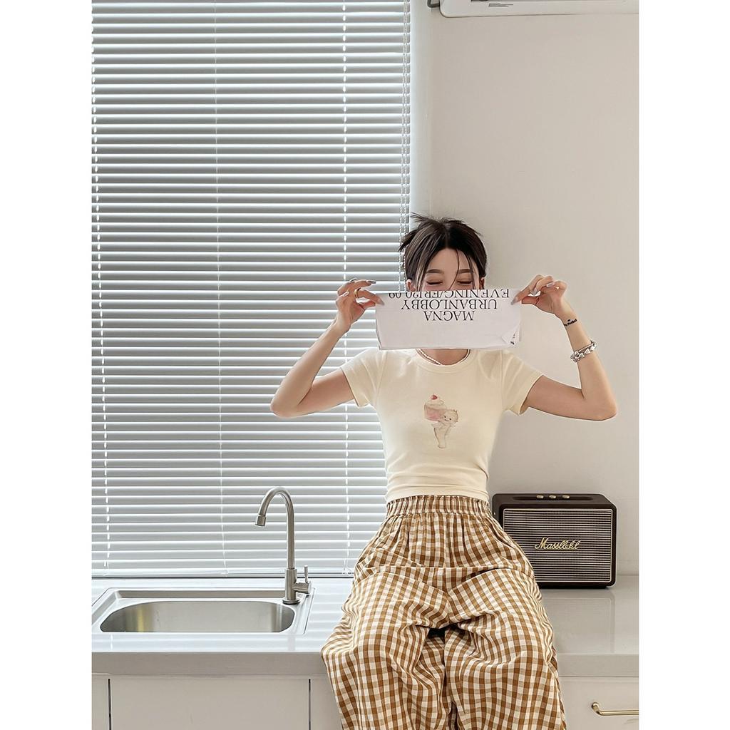 Áo Thun Cotton Co Giãn Ngắn Tay In Hình Dễ Thương 62182