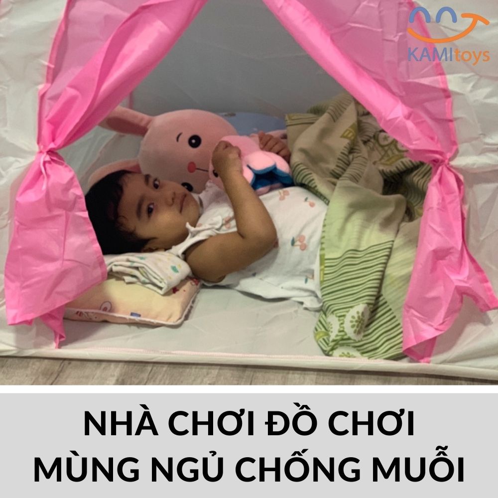 Lều cho bé chơi công chúa hoàng tử khung kim loại lắp ráp gấp gọn Nhà banh quây bóng trẻ em 50121.50094