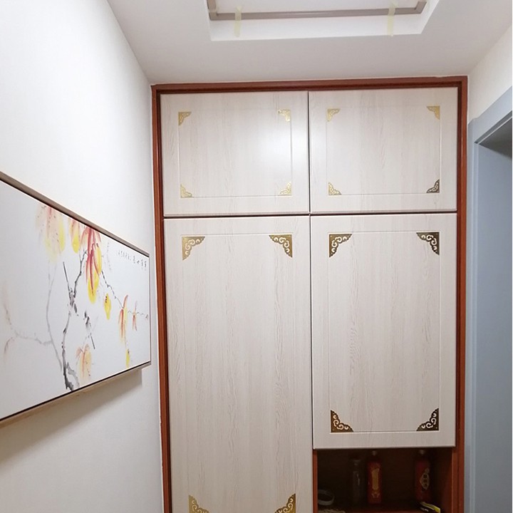Ke Góc Vuông - Ke Góc Vuông Họa Tiết Vàng Nhạt Bộ 2 Cái- 30*30mm