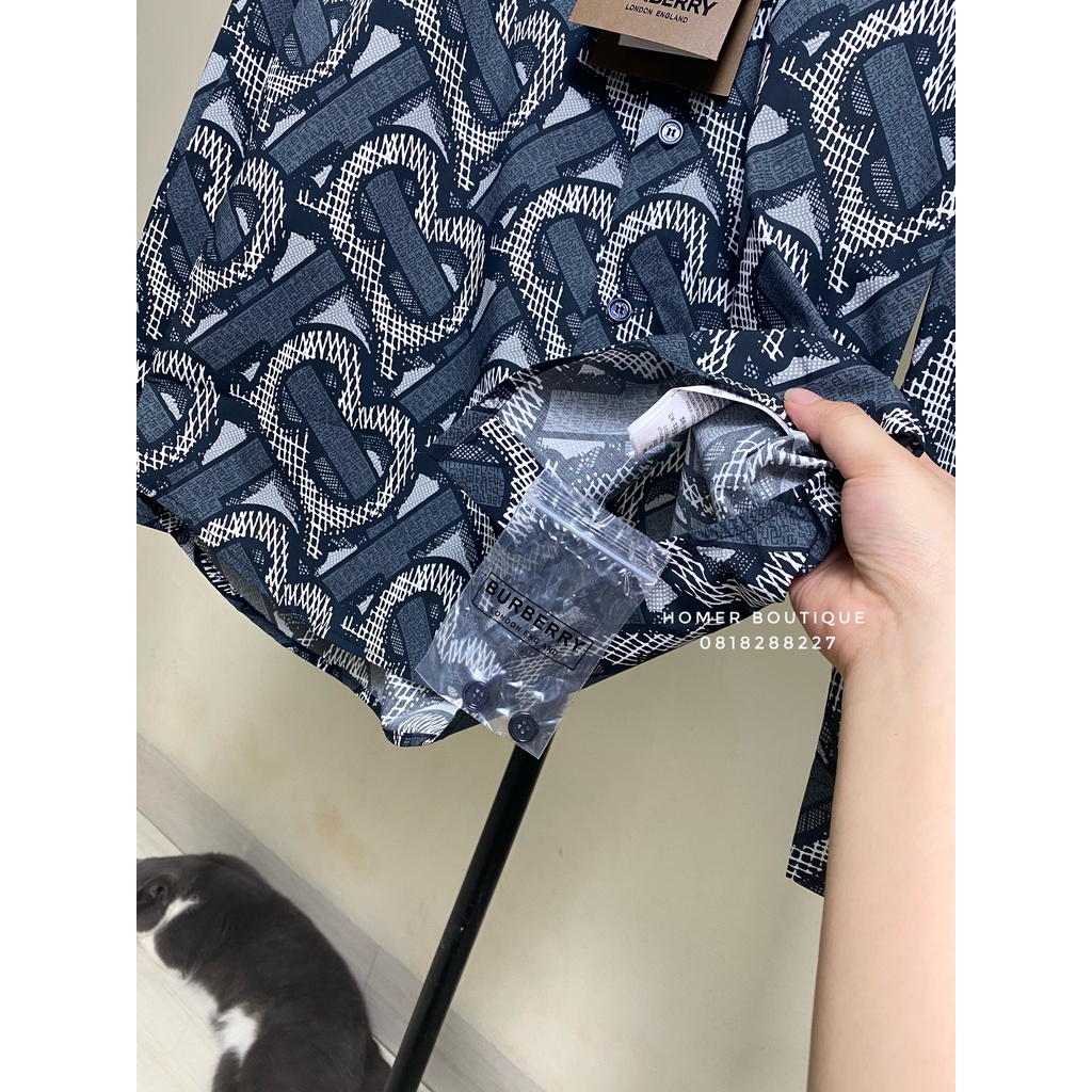 Áo sơ mi BURBERRY Monogram print silk