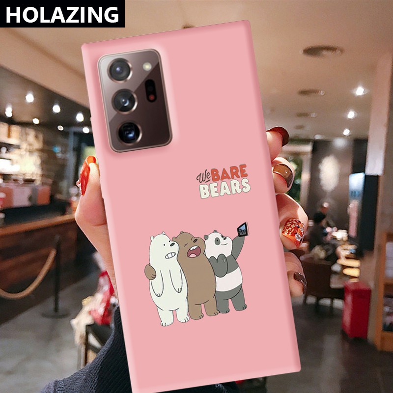 Samsung Galaxy S21 Ultra S8 Plus S10E S10 5G Note 20 10 Plus 9 8 Candy Color Phone Cases vỏ điện thoại Cute We Bare Bears Soft Silicone Cover