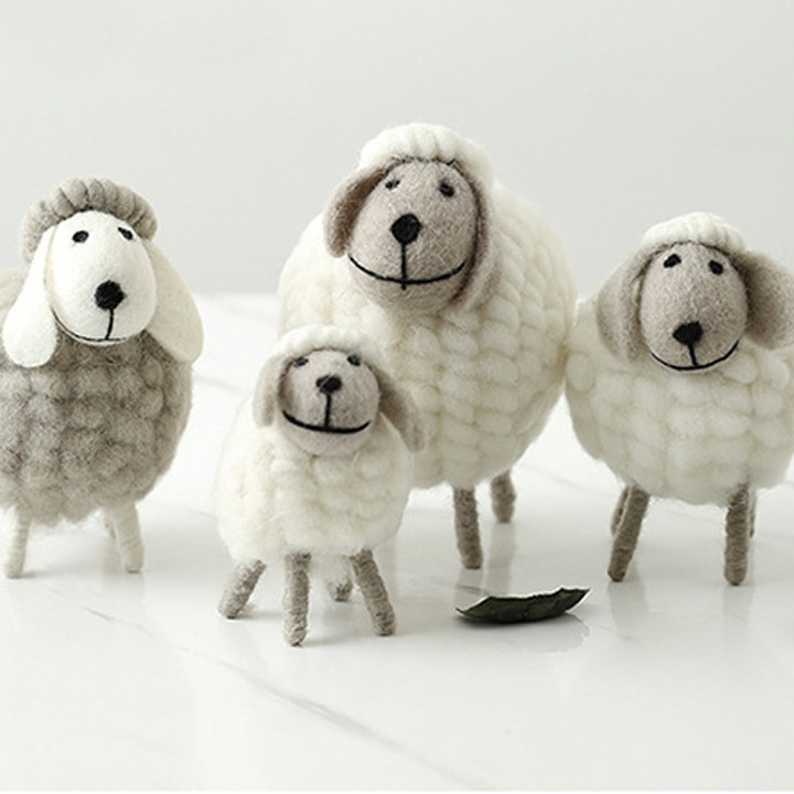 Tượng gia đình nhà cừu bộ 6 con decor trang trí đẹp và ý nghĩa