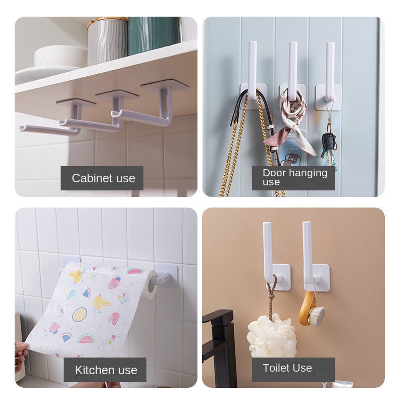 Móc Treo Quần Áo Hình Chữ L Bằng Nhựa Viscose Chắc Chắn Không Đục Lỗ Đa Năng