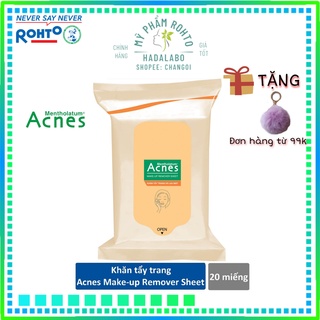 Khăn tẩy trang và lau mặt  Acnes Make Up Remover Sheet