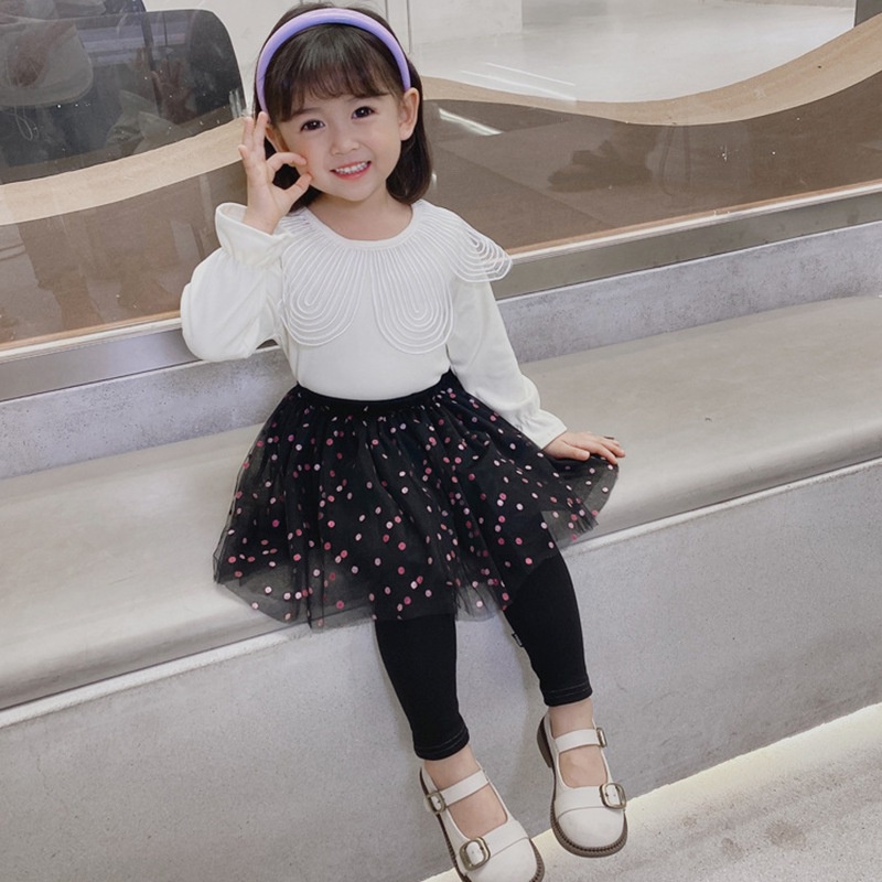 Quần legging giả váy lưng thun co giãn thời trang cho bé