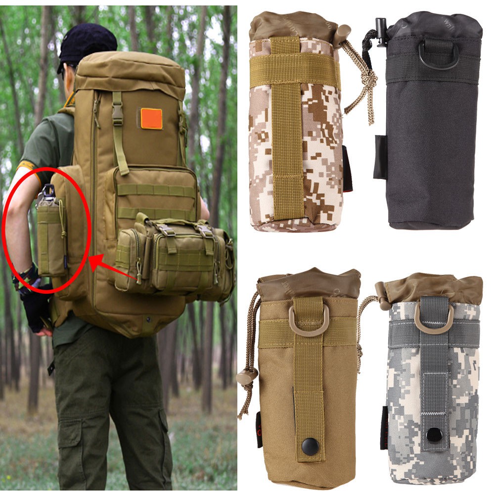 Outdoor Tactical Gear Military Molle System Water Bottle Bag Kettle Pouch Holder