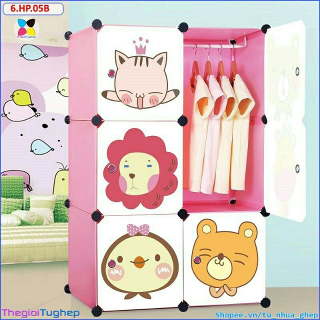 Tủ nhựa ghép 6 ô size lớn nhiều mẫu