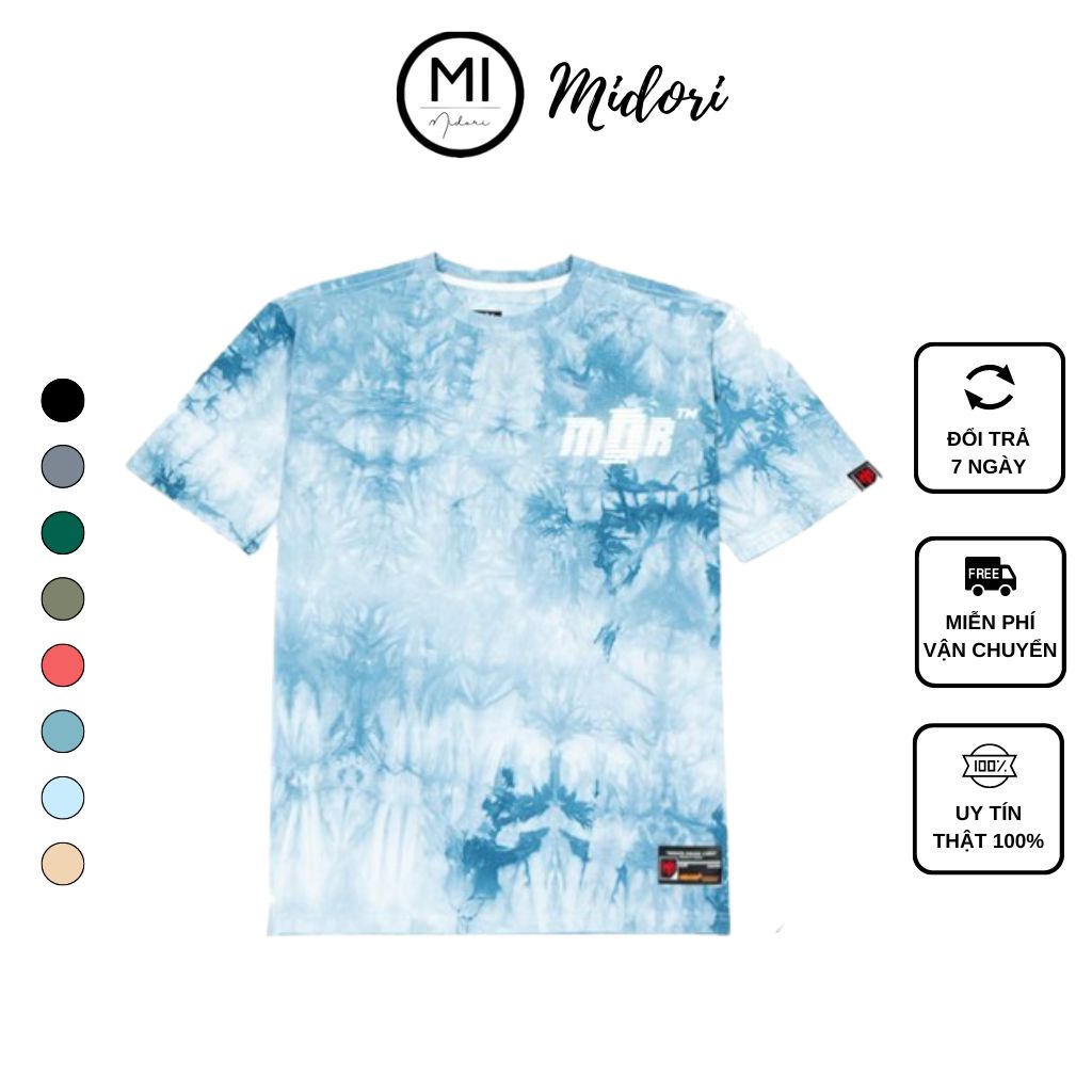 Áo thun loang màu form rộng tay lỡ nam nữ Phông tiedye Unisex phản quang Local Brand Chính Hãng Mi Midori