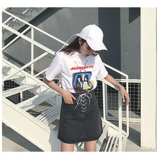 [ORDER]  - Chân váy jean form chữ A đan dây eo 🤤😍