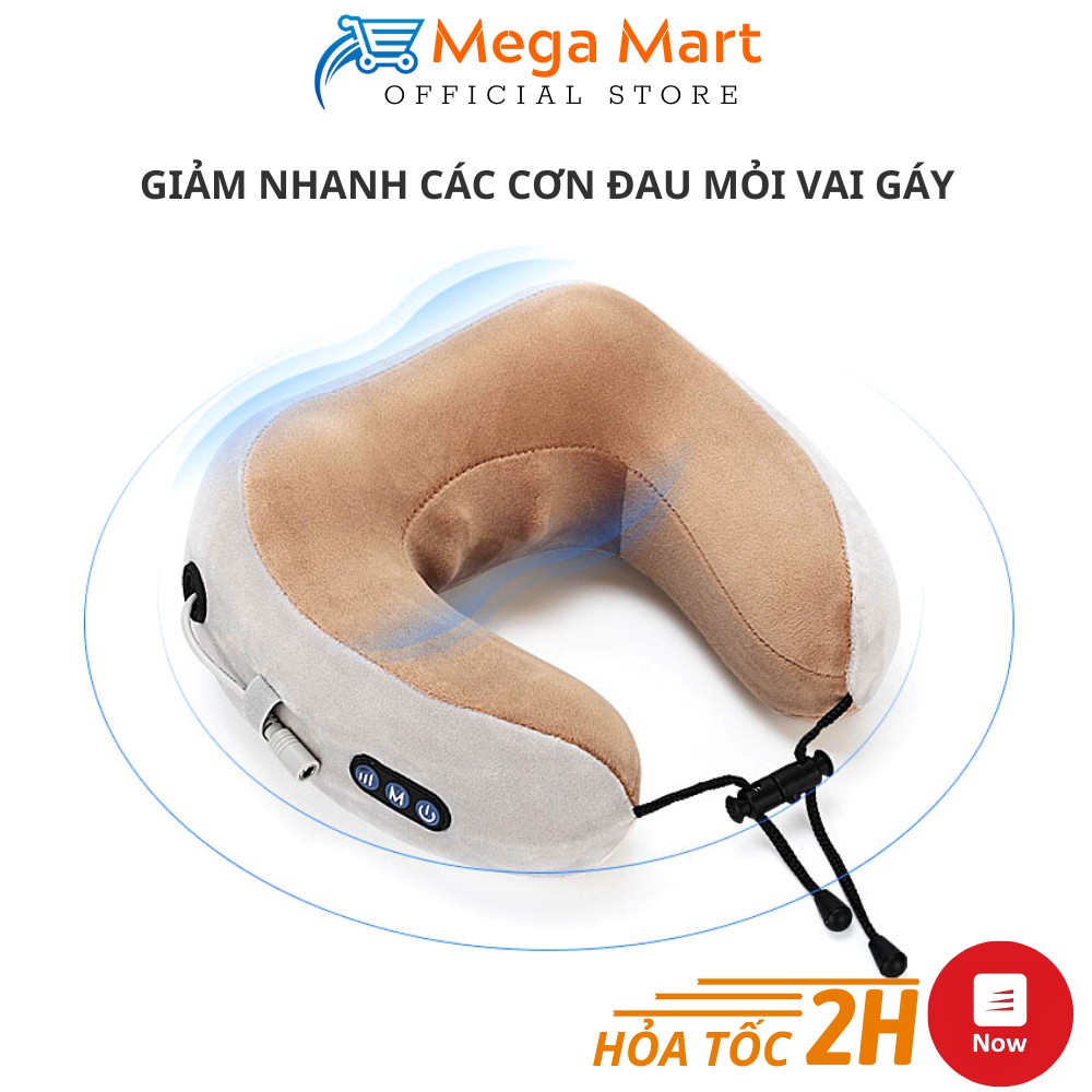 Gối Massage Chữ U ❤️ 𝑭𝑹𝑬𝑬𝑺𝑯𝑰𝑷 ❤️ Máy Mát Xa Cổ Vai Gáy Hồng Ngoại Đa Năng - Dùng trong văn phòng, xe ô tô, đi máy bay