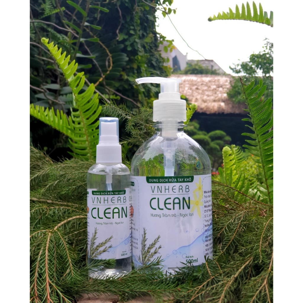 Dung dịch nước xịt rửa tay khô khử trùng sạch da tay tránh lây nhiễm bệnh - VNHerb Clean (Chai 100ml - 500ml) | BigBuy360 - bigbuy360.vn