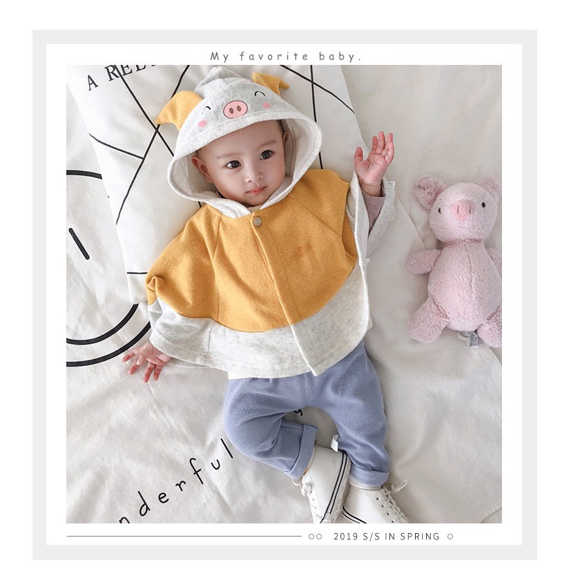 Áo choàng 1 lớp nỉ cánh dơi cute cho bé