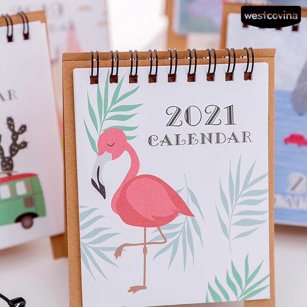 Lịch Để Bàn 2021 Mini Họa Tiết Hoạt Hình Xinh Xắn