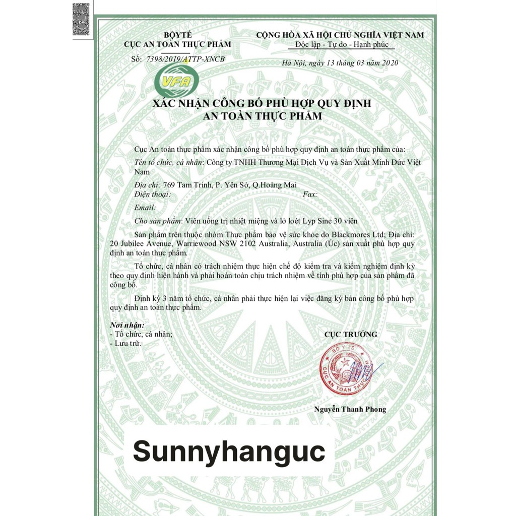 Viên Uống Lở, Loét & Nhiệt Miệng Blackmores Lyp-Sine Của Úc - 30 Viên