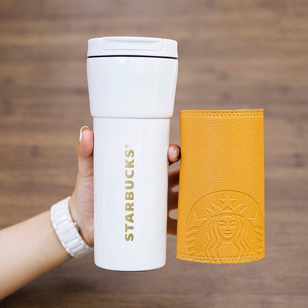 (Nhiều mẫu) Bình STARBUCKS giữ nhiệt bọc da dung tích 500ml