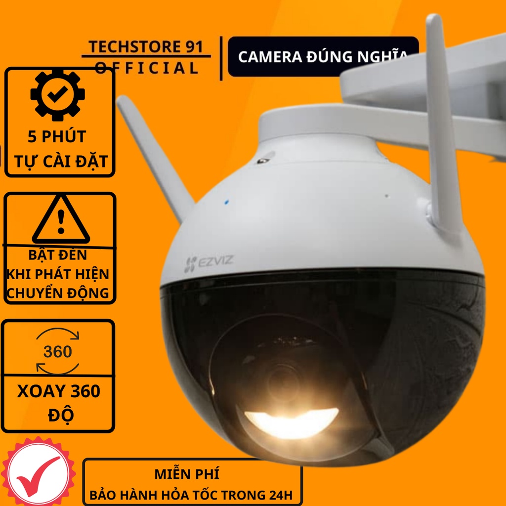 Camera wifi ezviz C8C tiêu chuẩn chống nước ,báo động về điện thoại TECHSTORE91