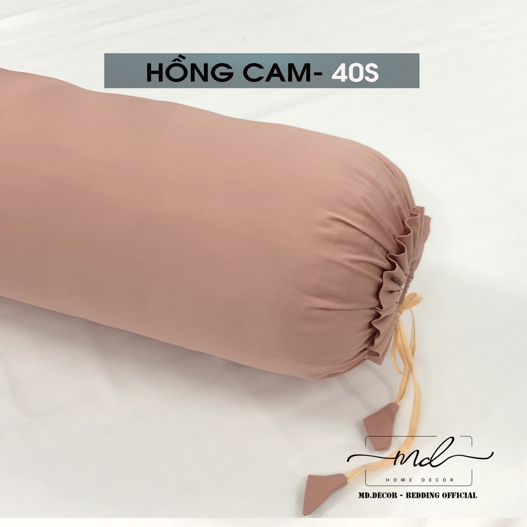 Vỏ gối ôm lụa Tencel 40S MD.Decor - Bedding cao cấp kích thước 35cmx100cm trơn màu dễ phối màu