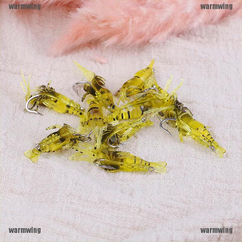 Set 10 Mồi Câu Cá Giả Hình Tôm Mềm Mại Chuyên Dụng