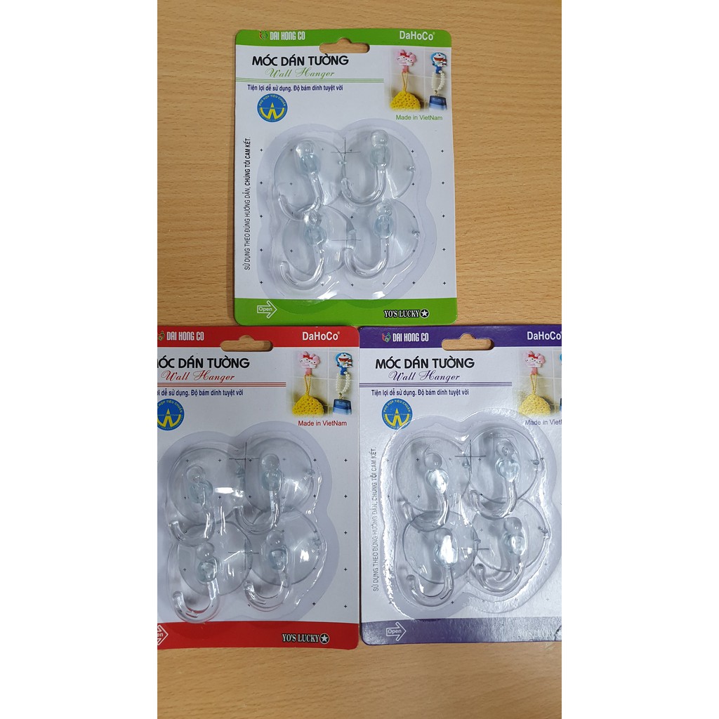 Combo 10 vỉ Móc Dán Tường Dahoco - Vỉ 4 chiếc 0.8kg (DHC-22N)
