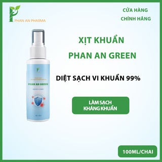 Xịt khử khuẩn cá nhân, xịt khử khuẩn PA Green 100ml mã CN04