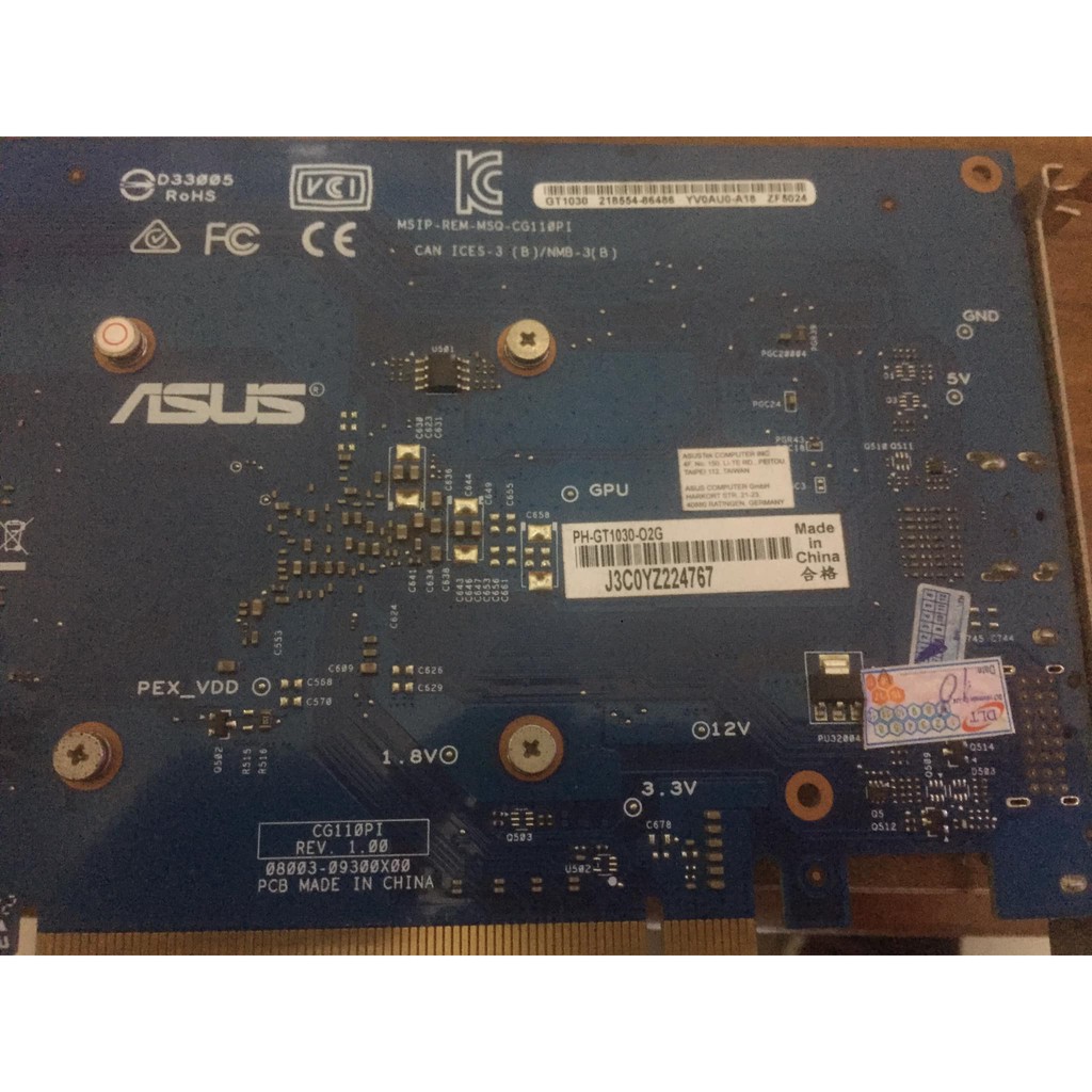 VGA CARD ASUS GT1030 2GB (PH-GT1030-O2G) DDR5 64BIT 1 FAN qua sử dụng