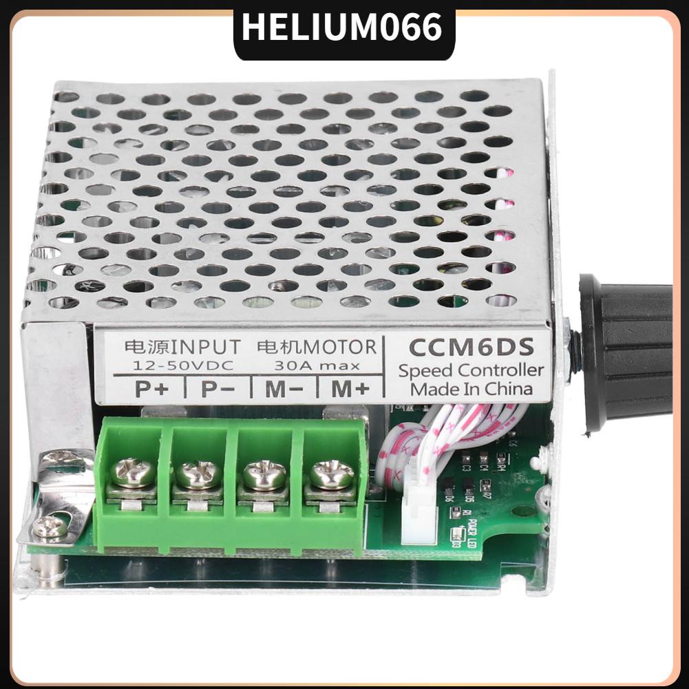 Helium066 Helium066 DC12V ‑ 50V Bộ điều khiển tốc độ động cơ DC PWM chuyên nghiệp Vỏ kim loại chỉnh 30A