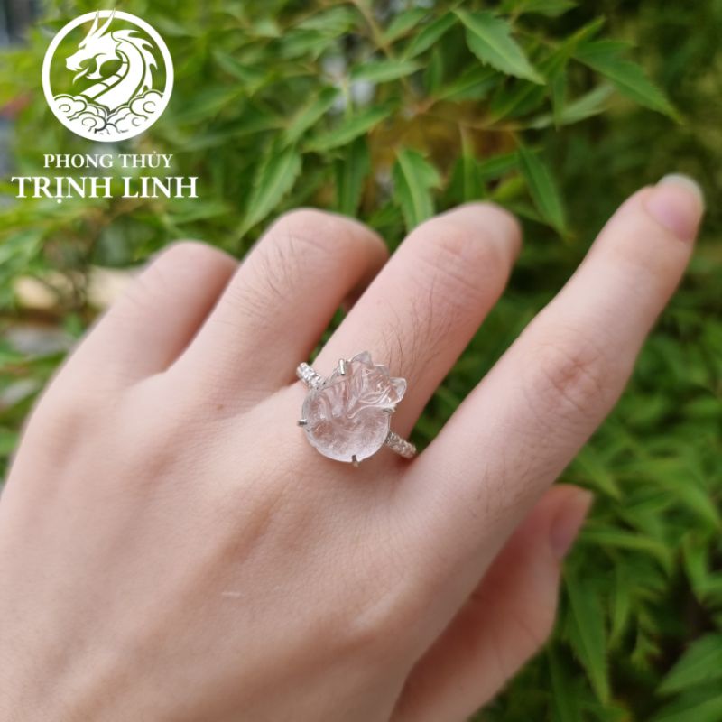 NHẪN BẠC CỬU VỸ HỒ LY TRẮNG