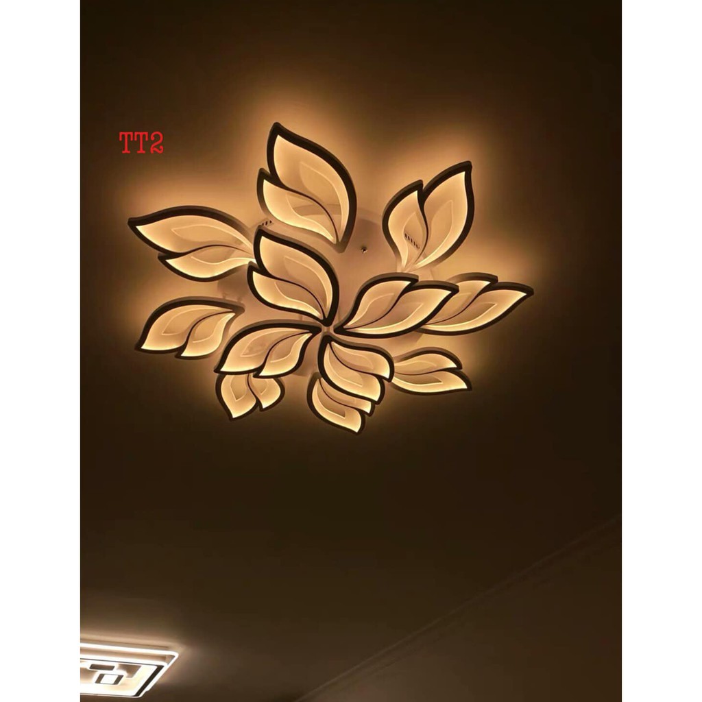 Đèn ốp trần đèn áp trần trang trí phòng khách phòng ngủ có kèm điều khiển từ xa phân tầng 3 chế độ sáng