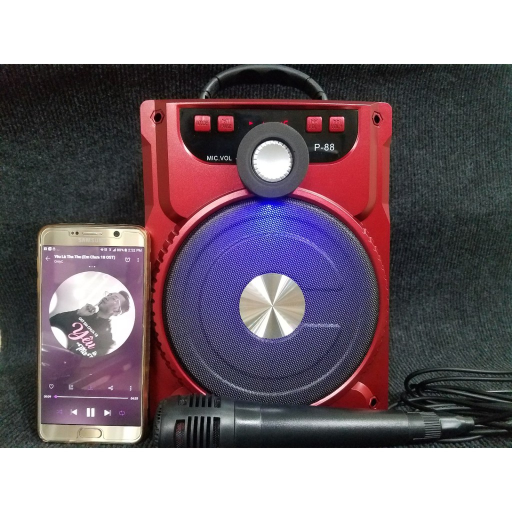 Loa bluetooth Karaoke P88 P89 kèm micro có dây - Bh 3 tháng  - chuyensiphukien1