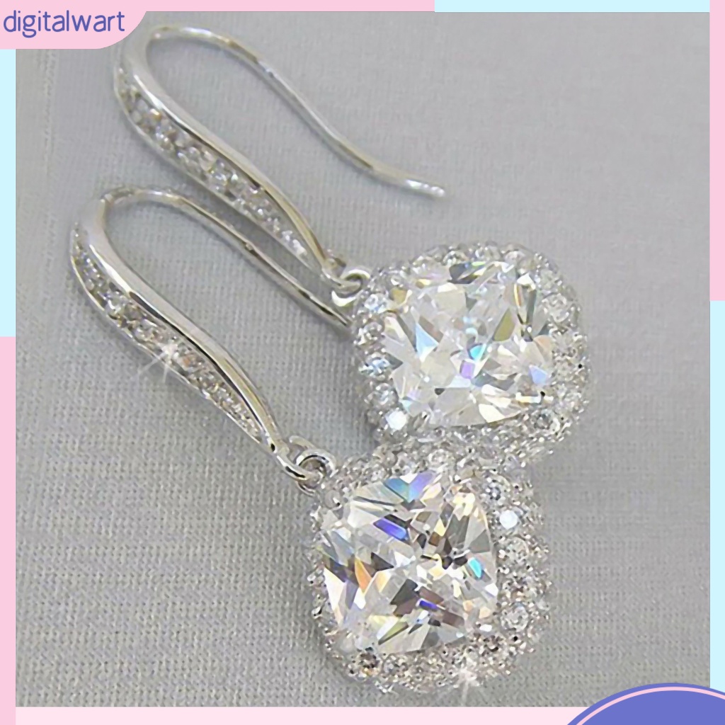 Khuyên tai dáng dài đính đá Zirconia phong cách thời trang cho phái nữ