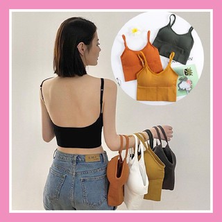 Áo croptop nữ tập gym yoga thể thao hở lưng chữ U 2 dây không gọng có đệm nâng ngực gợi cảm co giãn AN04