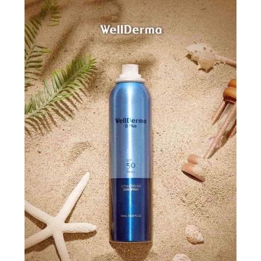 XỊT CHỐNG NẮNG WELLDERMA GPLUS COOLING SUN SPRAY SPF 50 180ML CHÍNH HÃNG - 6297