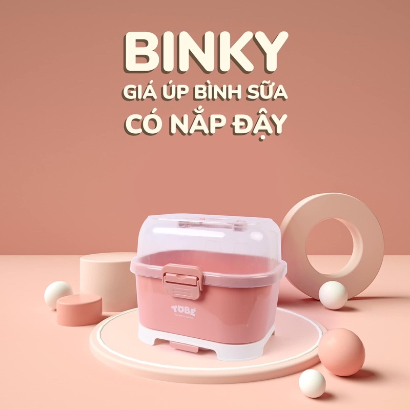 Giá úp bình sữa có nắp đậy Binky