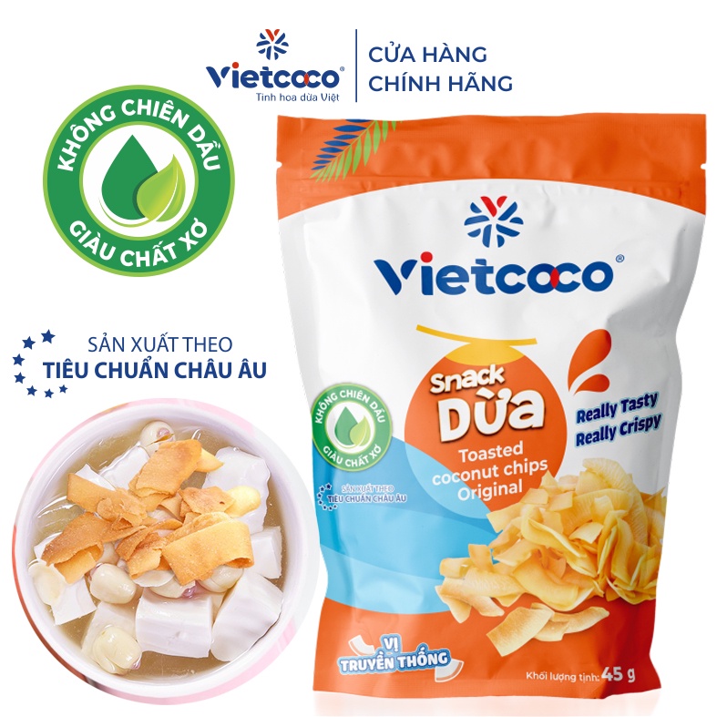 DỪA NON SẤY DÒN -  Vietcoco Túi 45g